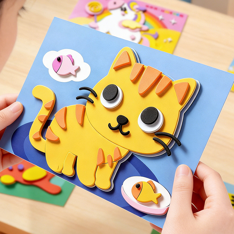 Party Games New Year - Pegatinas 3D para Niños, 10 Hojas