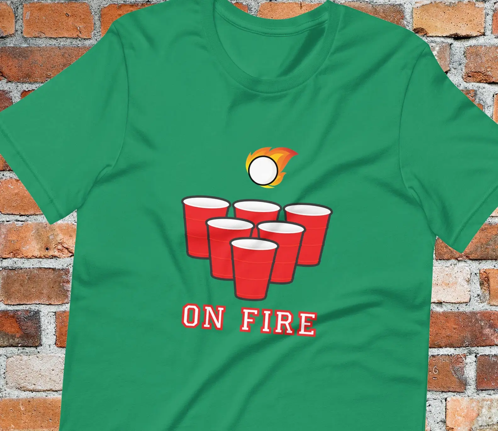 Party Games College - Camiseta Beer Pong On Fire Flip