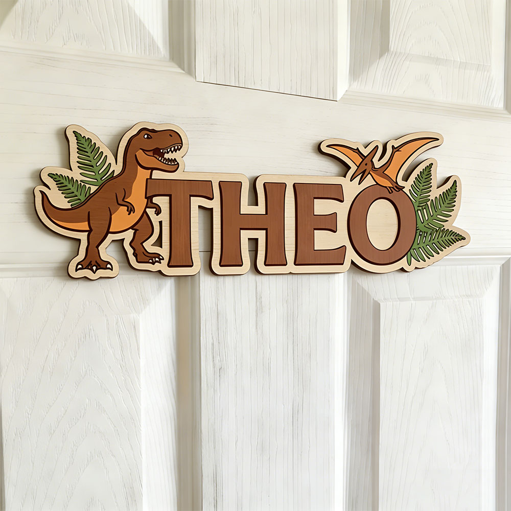 Party Games Graduation - Letrero con nombre de dinosaurio personalizado